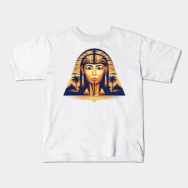 Ancient Egypt Stylized Elegance: Captivating Ancient Egypt in Modern Grandeur Kids T-Shirt by FK